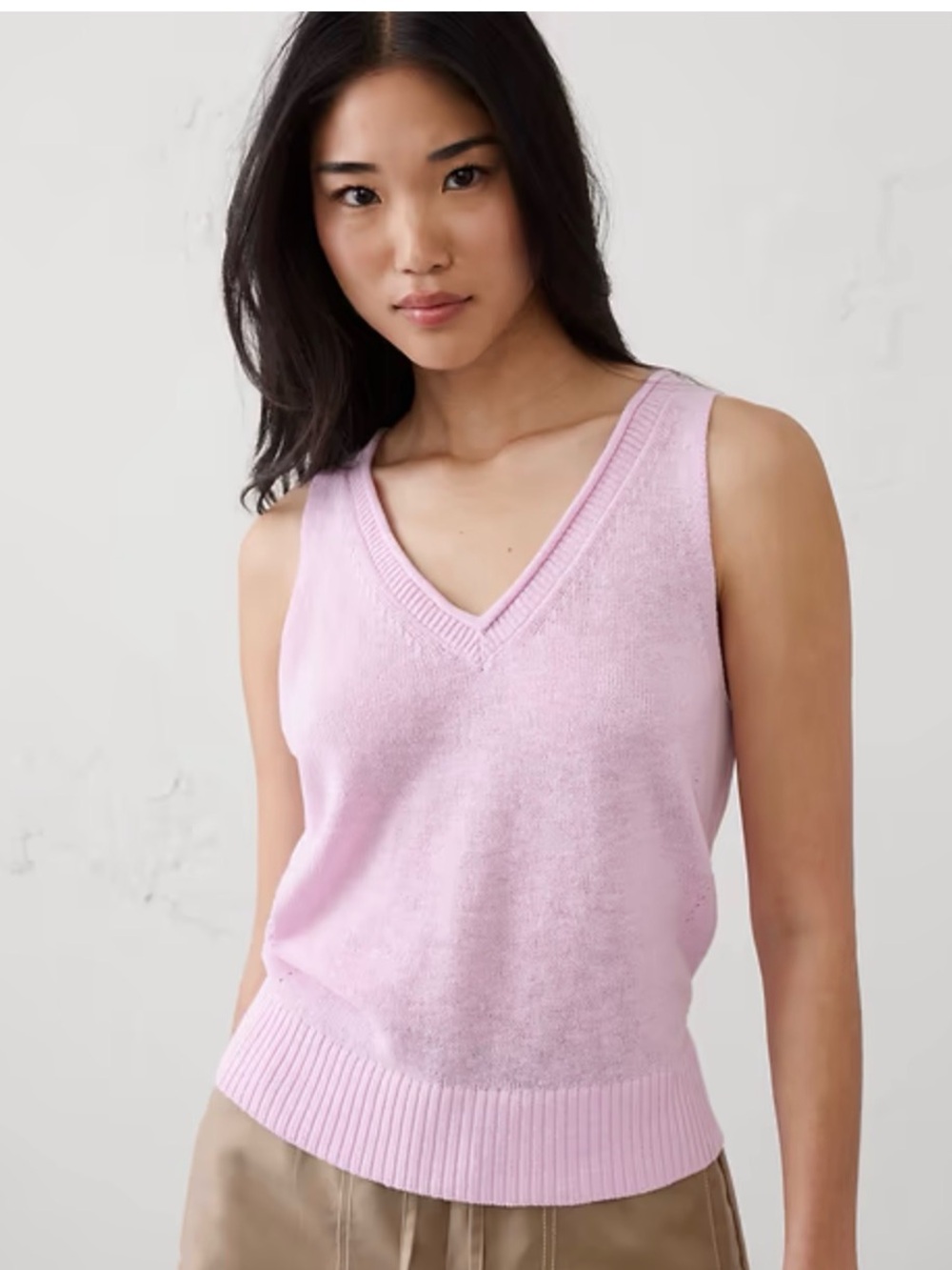 NWOT Banana Republic Ramie pointelle sweater tank, sz small (fits medium)